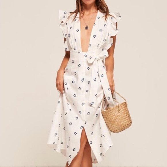 button up dress midi